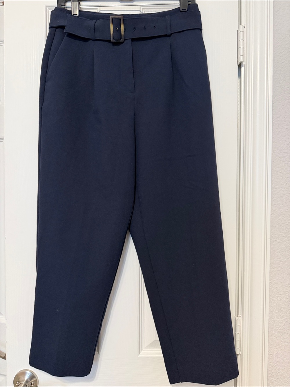Ann Taylor High Waisted Paperbag Ankle Pant Lot of 3 (Navy, Plum and Black)